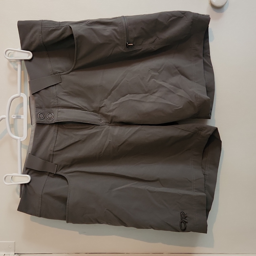 Outdoor Research | Gray Nylon Zip Pocket Cargo Shorts Hiking